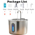 Pet Water Fountain for Cats 74oz/2.2L Stainless Steel Drinking Dispenser