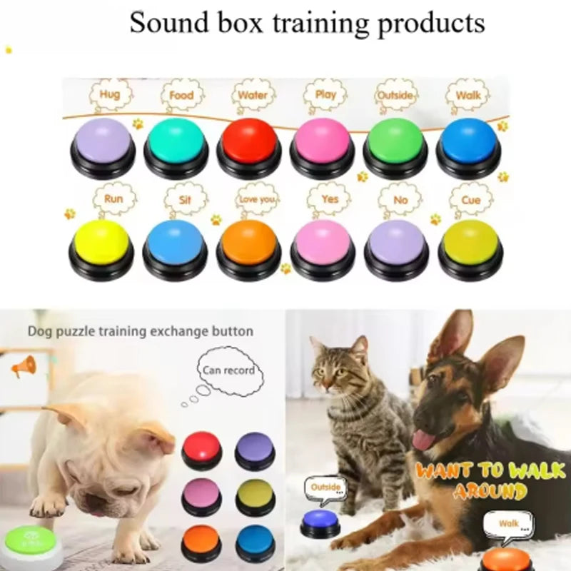 Hot Dog Communication Buttons Voice Recording Button for Pet Training Buzzer 30 Second Record Playback Funny Gift for Talking