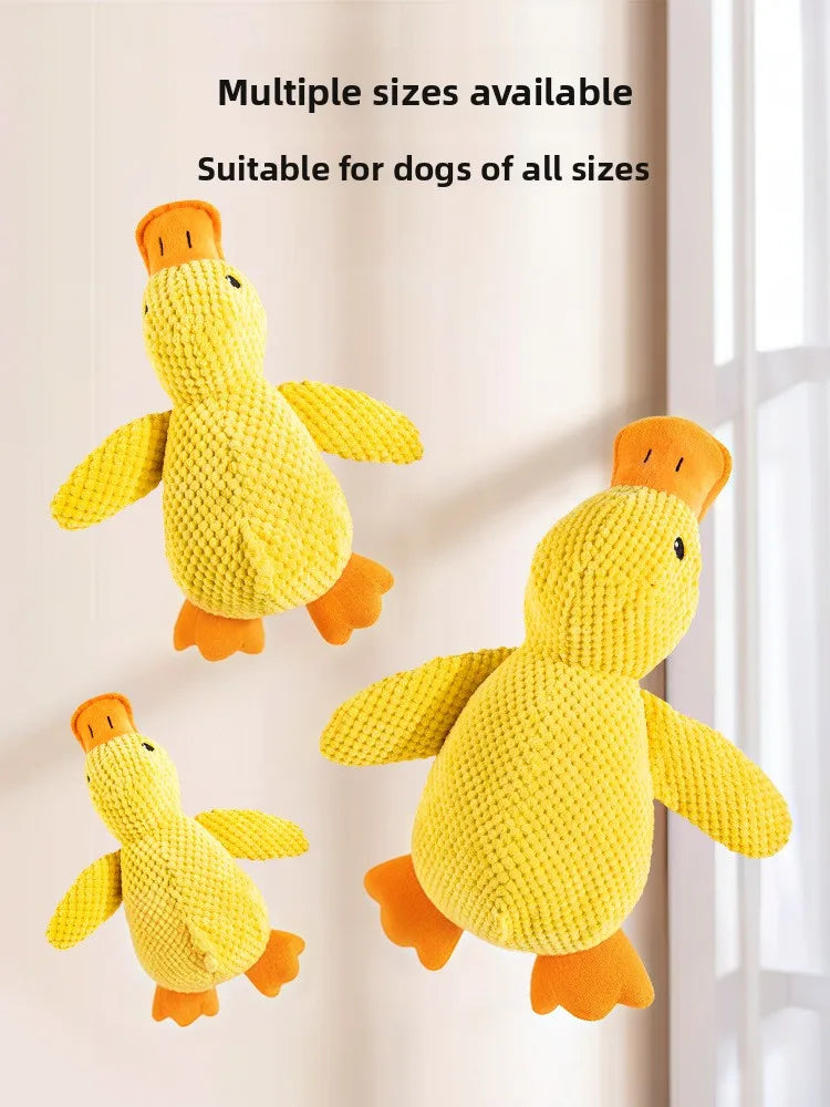 Calming Squeaky Duck Plush Dog Toy