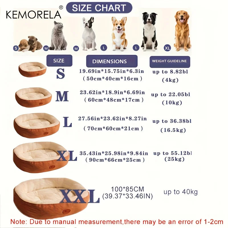 Oval Pet Bed for Dogs & Cats