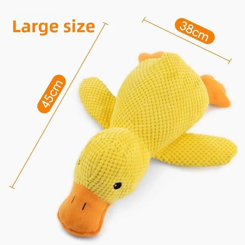 Calming Squeaky Duck Plush Dog Toy