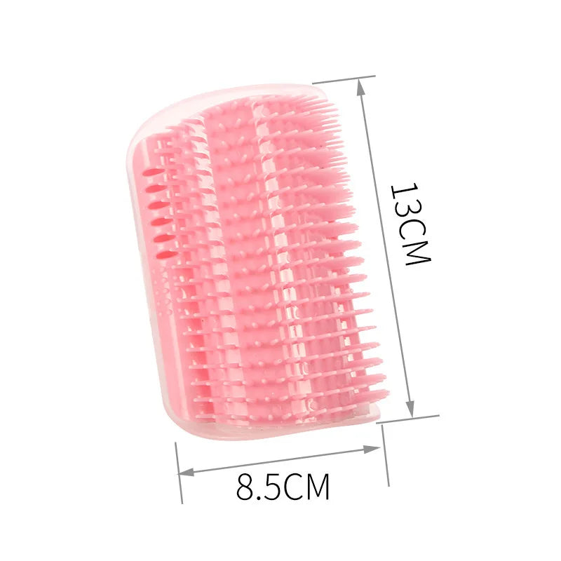 Cat Scratcher Massage Comb - Corner Scratching Brush with Catnip, Pet Deshedding Comb for Hair Removal, Grooming