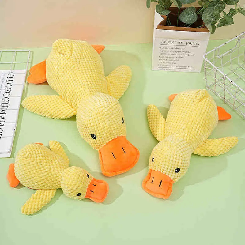 Calming Squeaky Duck Plush Dog Toy