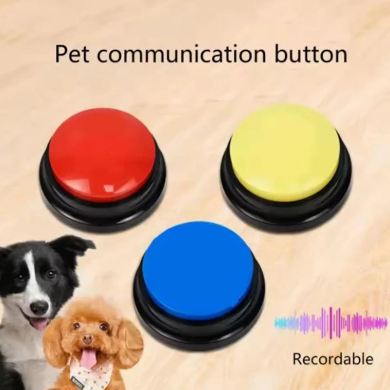 Hot Dog Communication Buttons Voice Recording Button for Pet Training Buzzer 30 Second Record Playback Funny Gift for Talking
