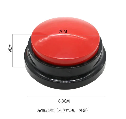 Hot Dog Communication Buttons Voice Recording Button for Pet Training Buzzer 30 Second Record Playback Funny Gift for Talking