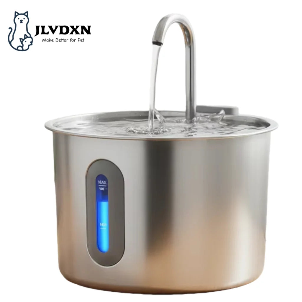 Pet Water Fountain for Cats 74oz/2.2L Stainless Steel Drinking Dispenser