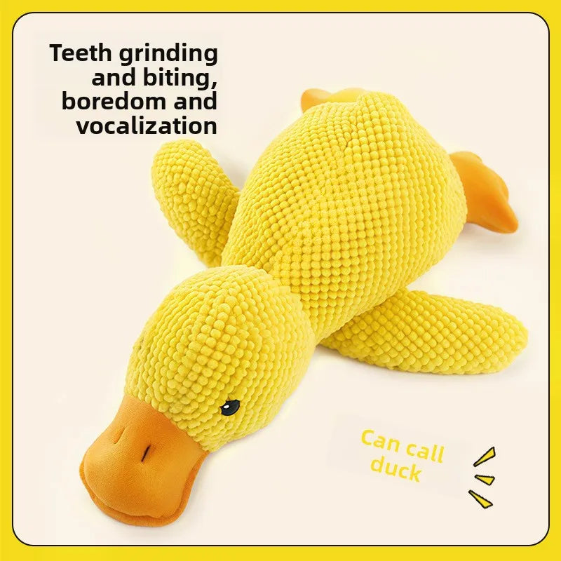 Calming Squeaky Duck Plush Dog Toy