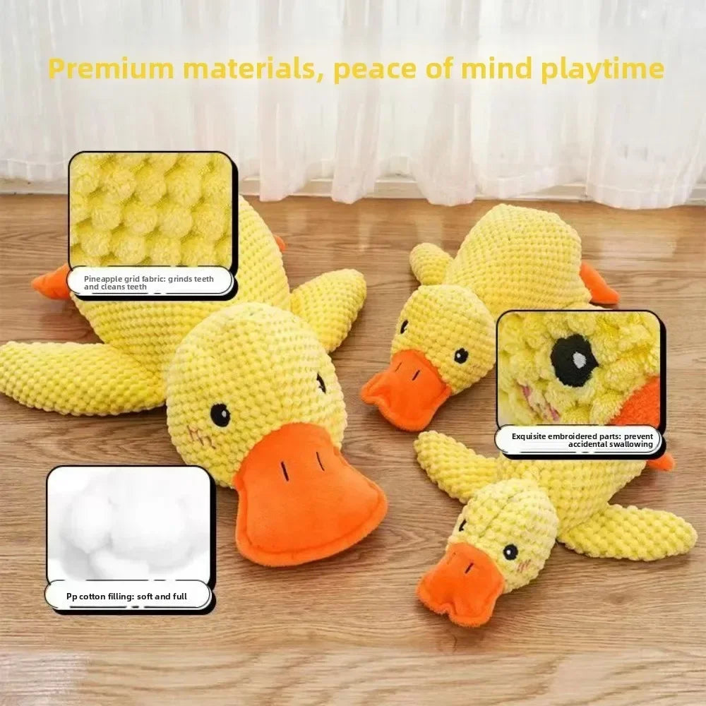 Calming Squeaky Duck Plush Dog Toy